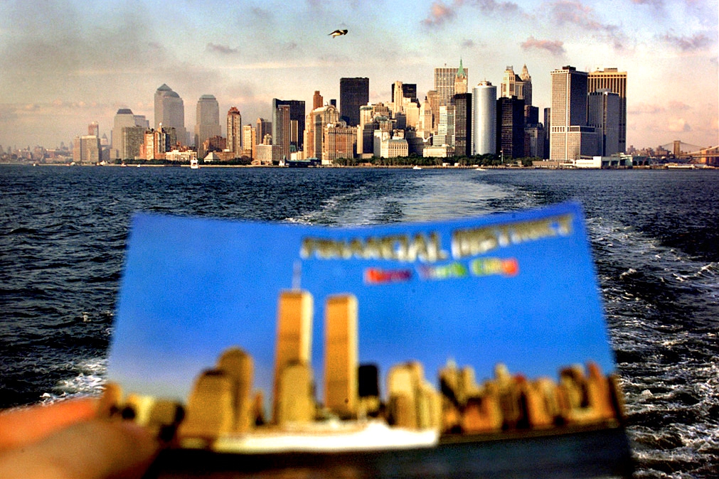 Manhatten med og uden WTC i dagene efter 11.september 2001